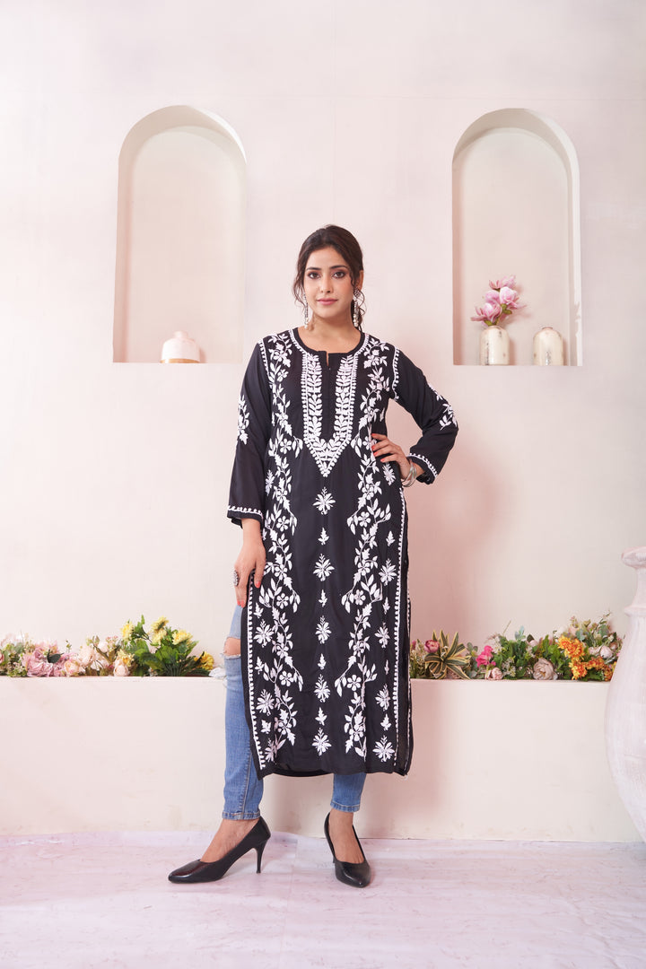 Aqeedah Chikankari Modal Pocket Kurti