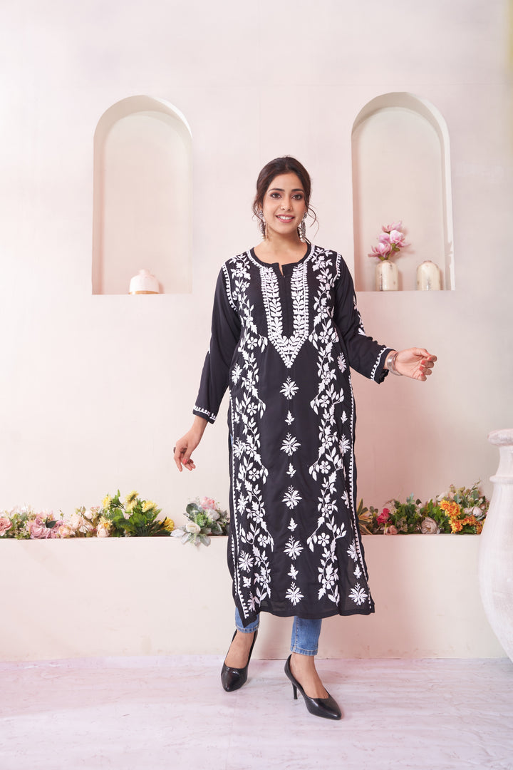 Aqeedah Chikankari Modal Pocket Kurti