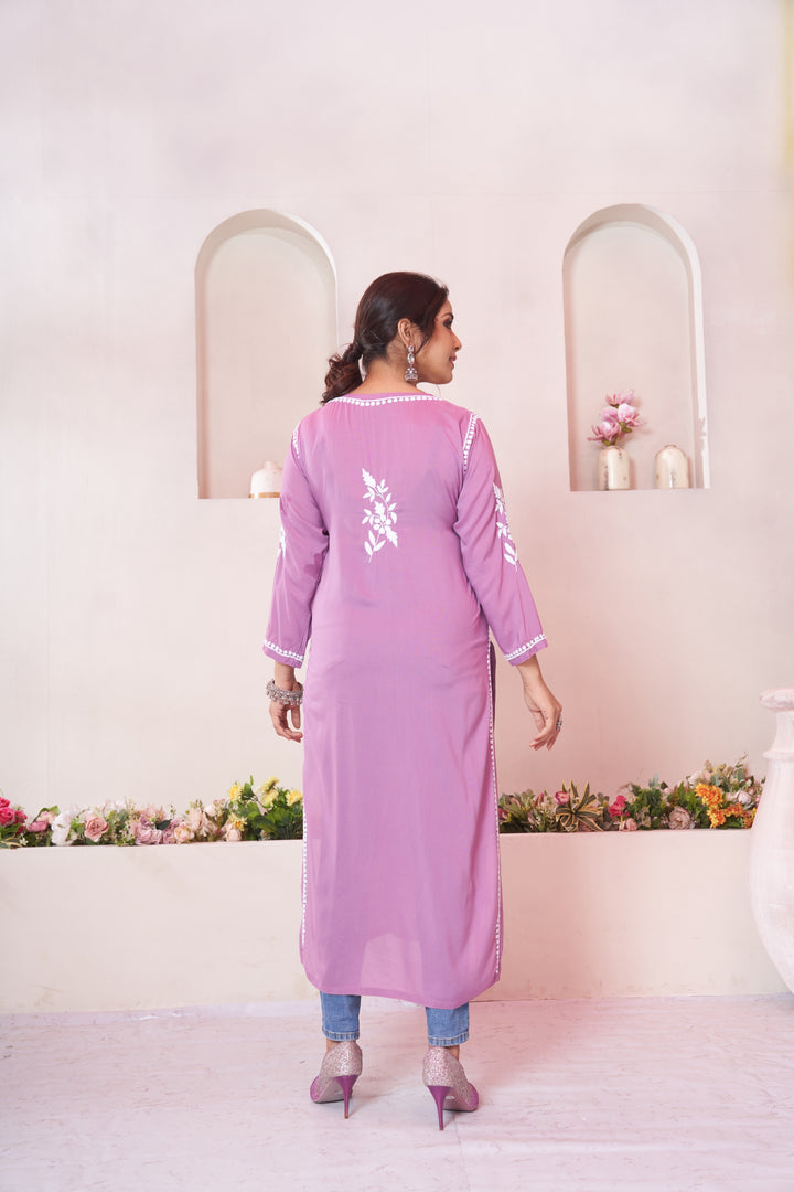 Aqeedah Chikankari Modal Pocket Kurti