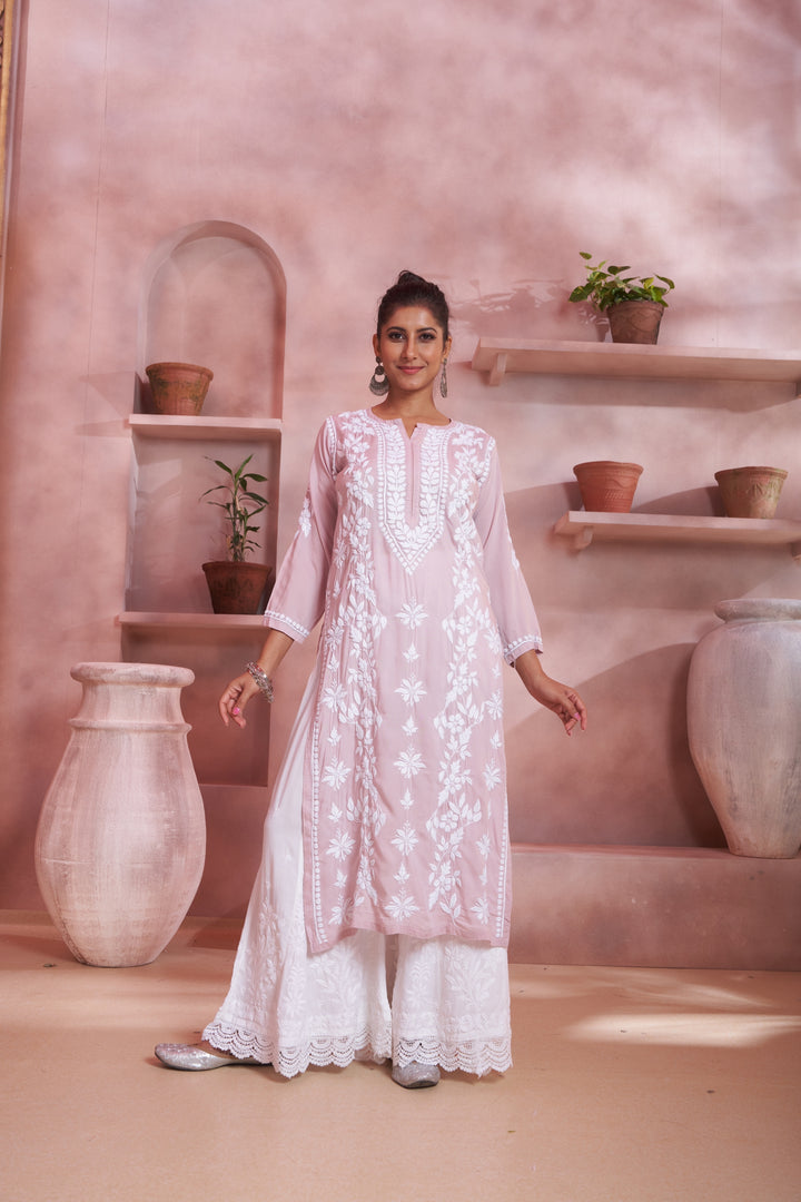 Aqeedah Chikankari Modal Pocket Kurti