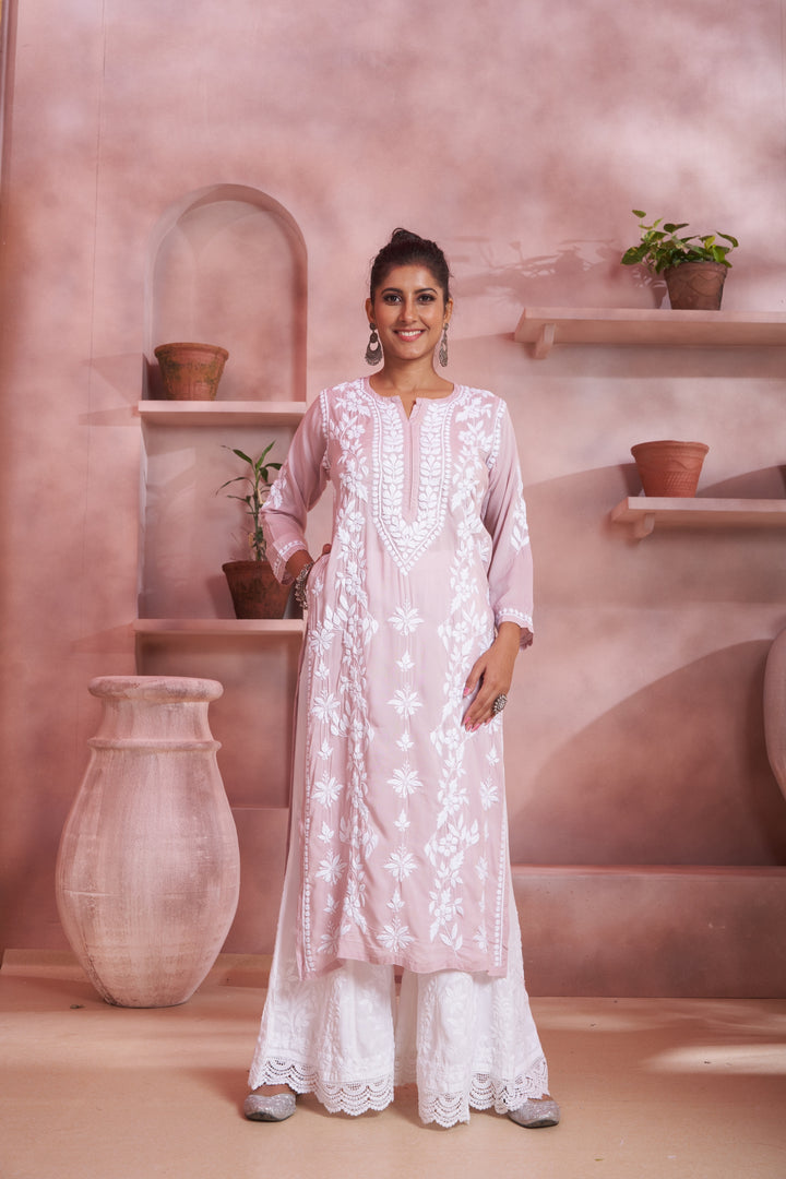 Aqeedah Chikankari Modal Pocket Kurti