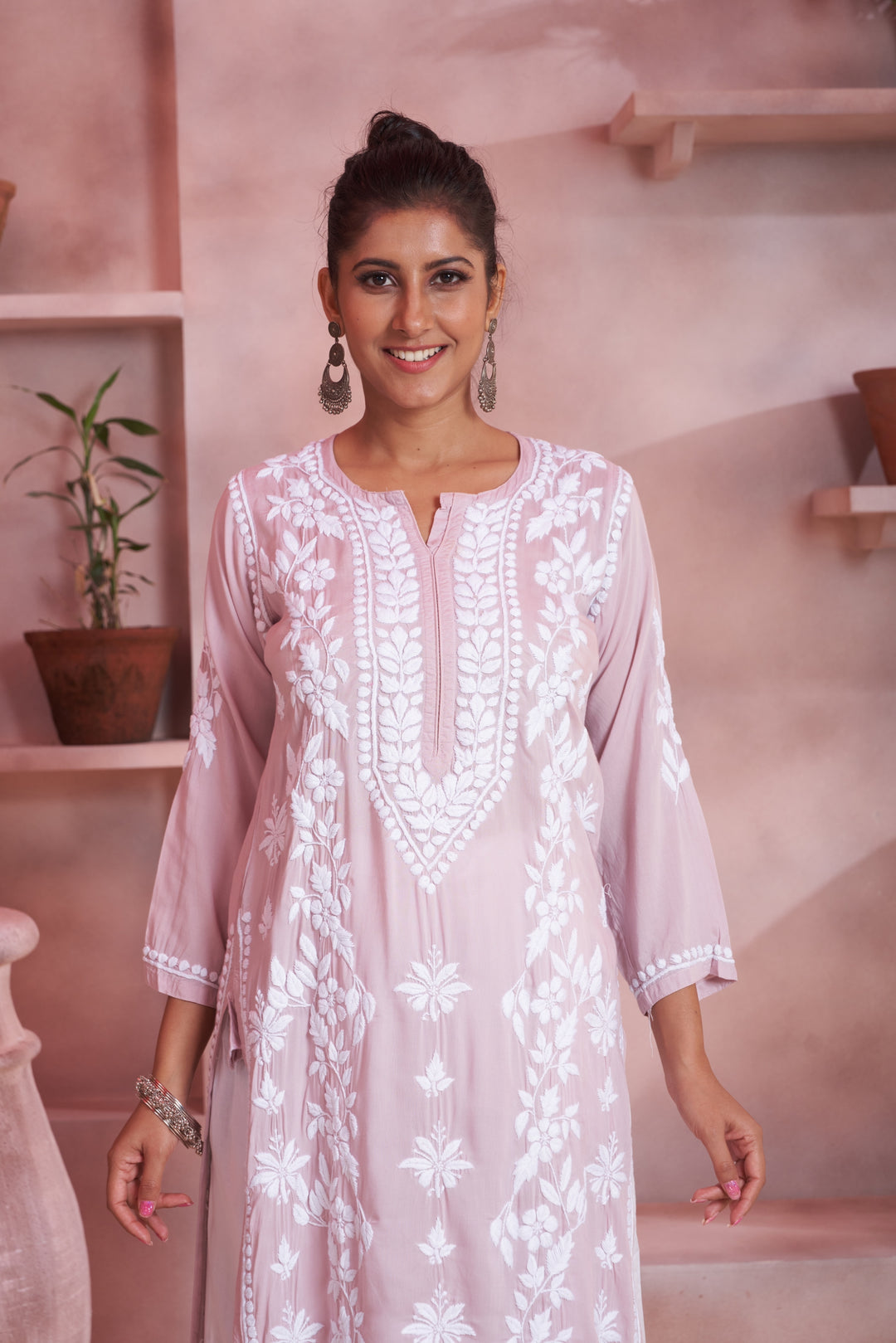 Aqeedah Chikankari Modal Pocket Kurti