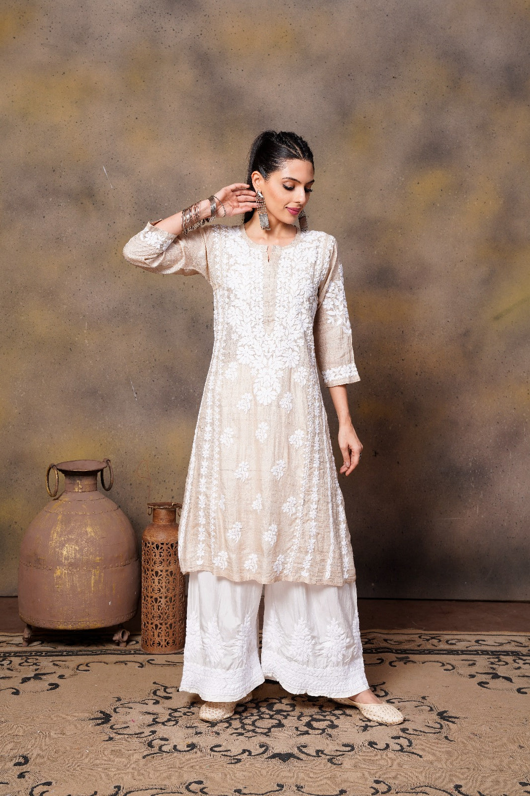 Laiba Chapa Silk Kurti