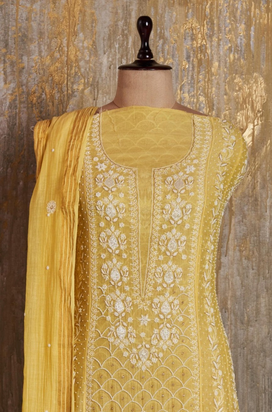 Unstitched Chanderi Dress