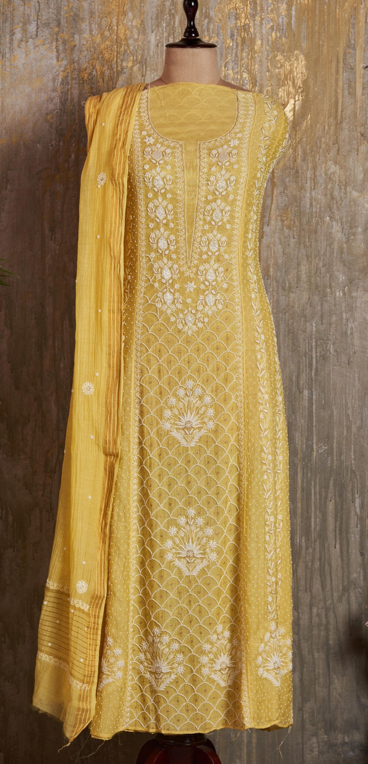 Unstitched Chanderi Dress