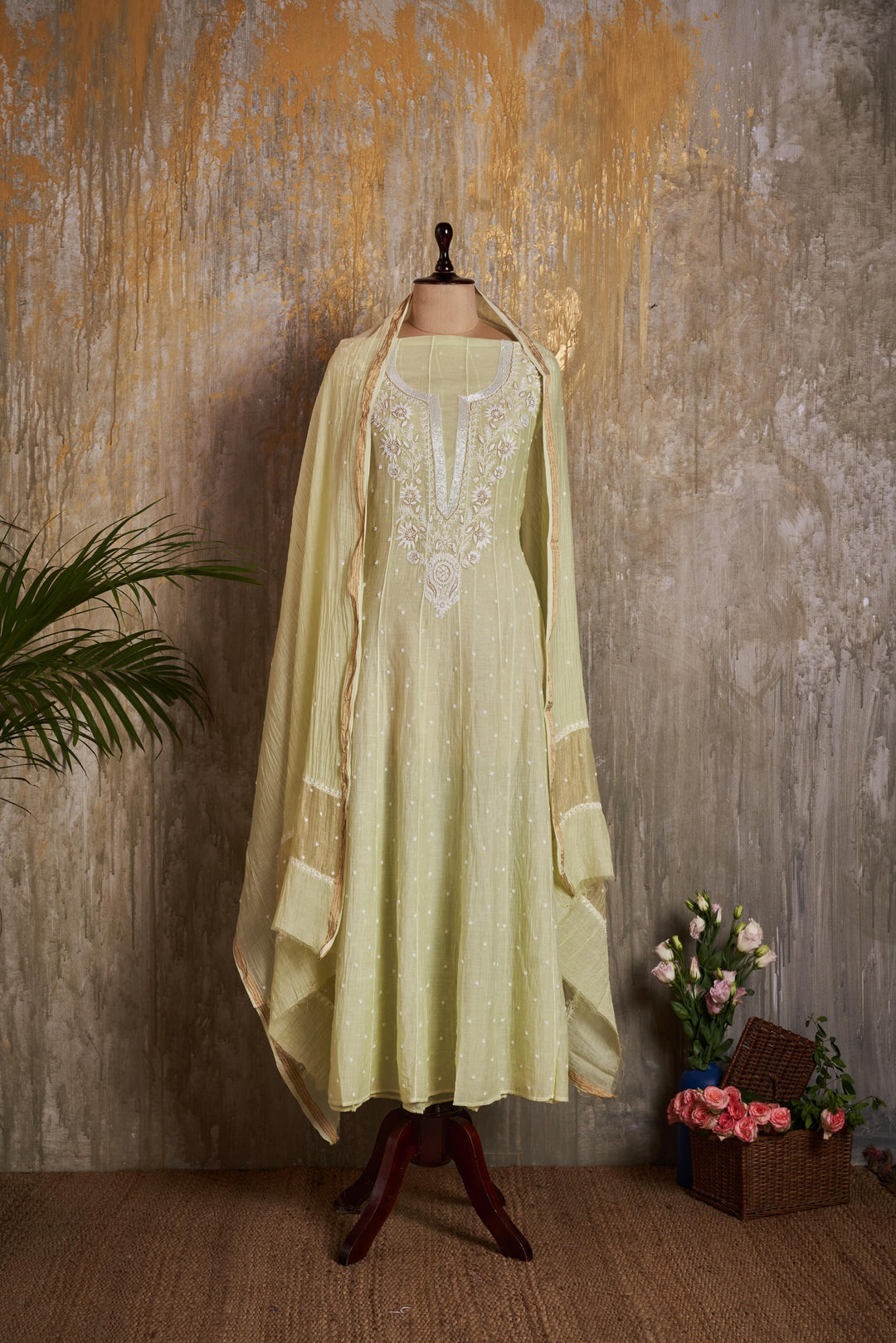 Unstitched Chanderi Anarkali