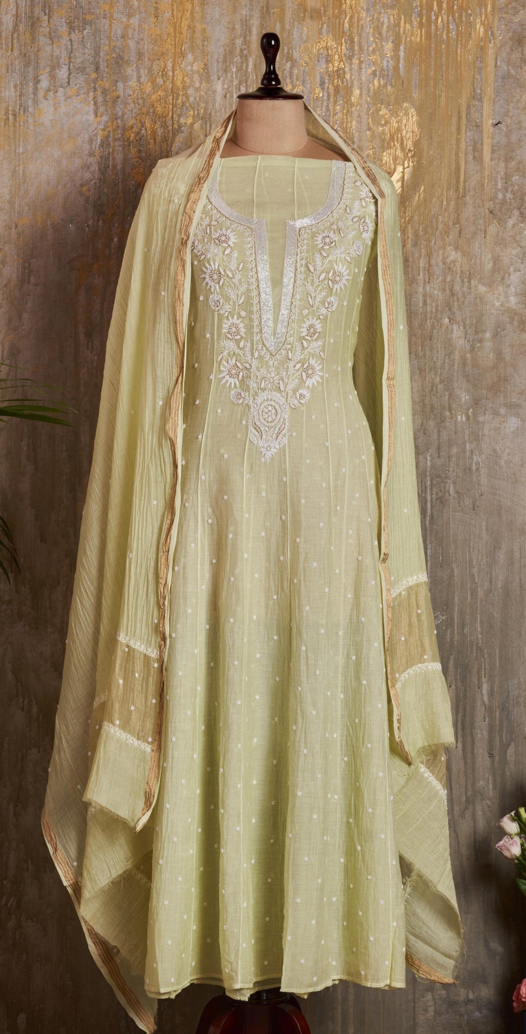 Unstitched Chanderi Anarkali