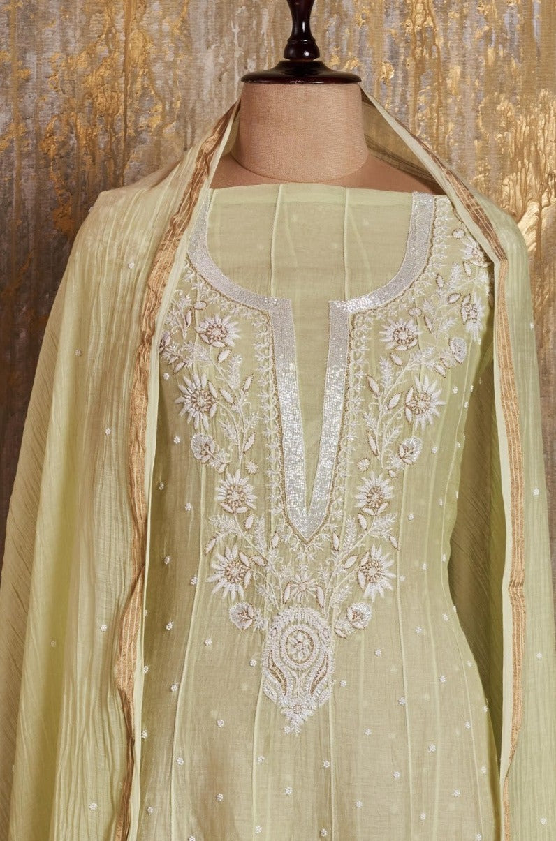 Unstitched Chanderi Anarkali