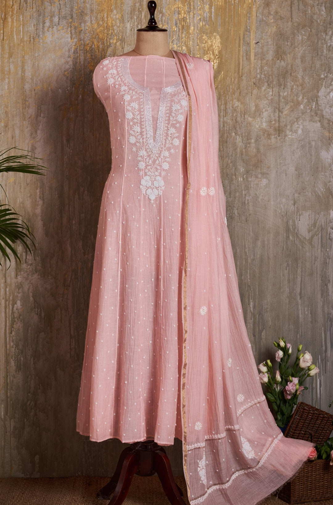 Unstitched Chanderi Anarkali