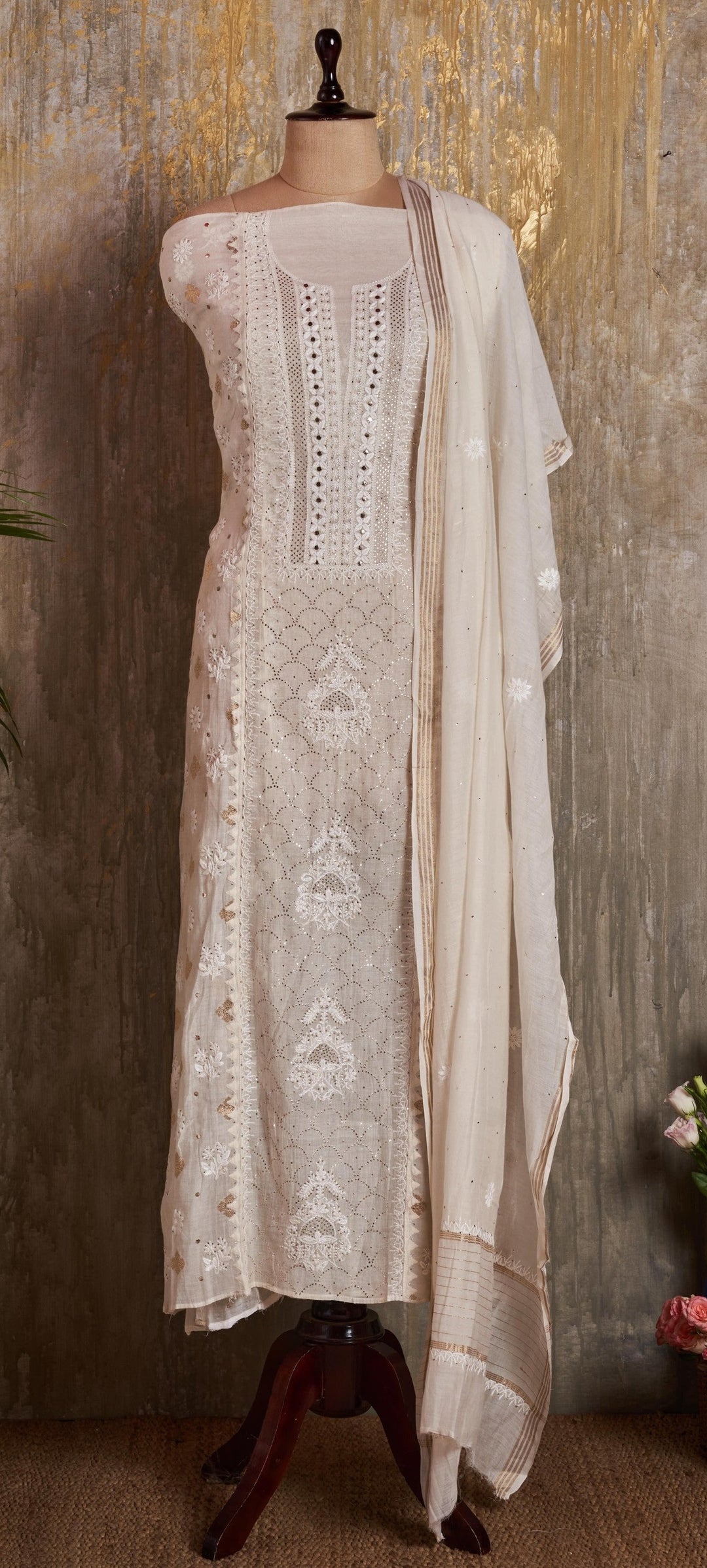 Unstitched Mul Chanderi Kurti