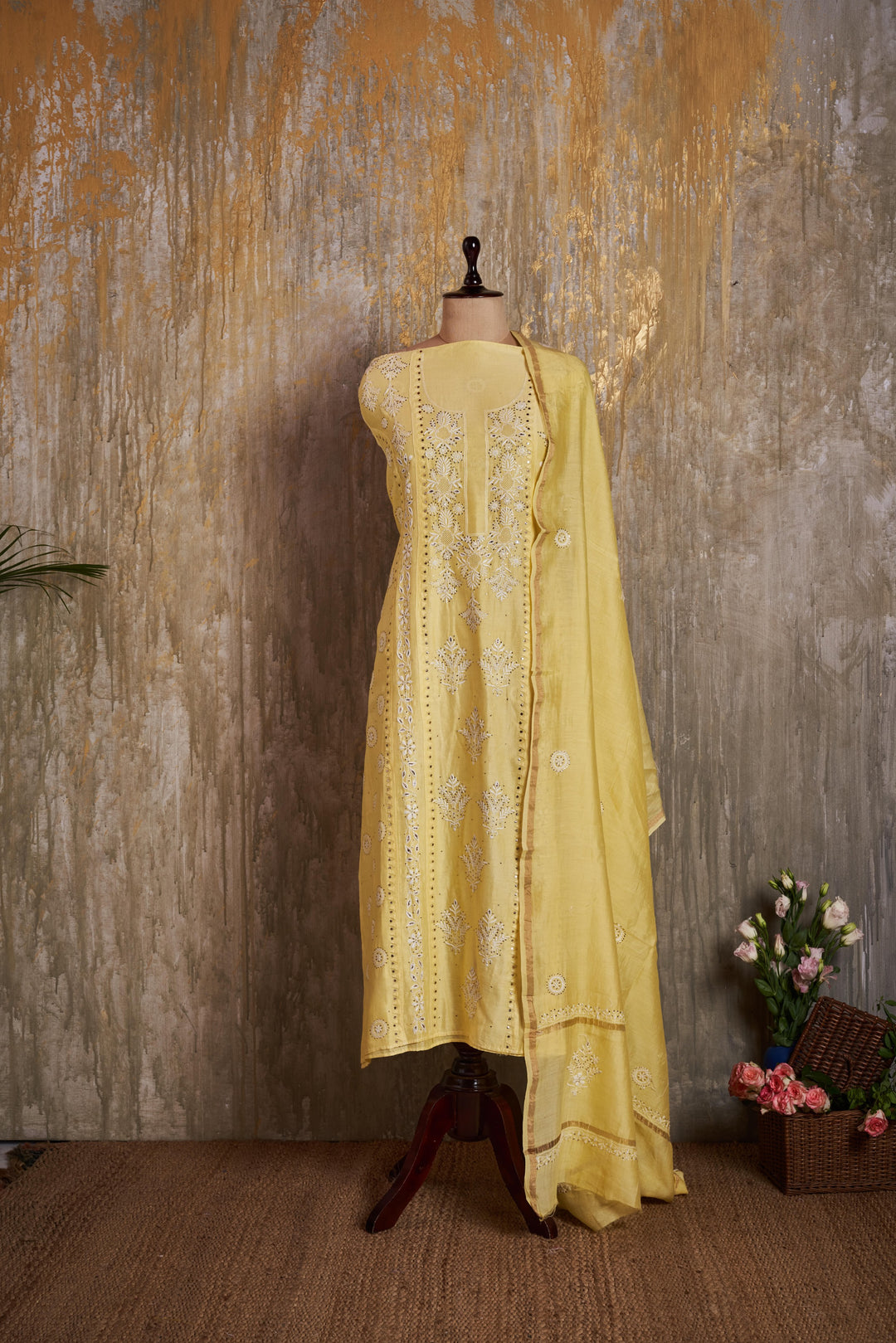 Unstitched Pure Chanderi Kurti