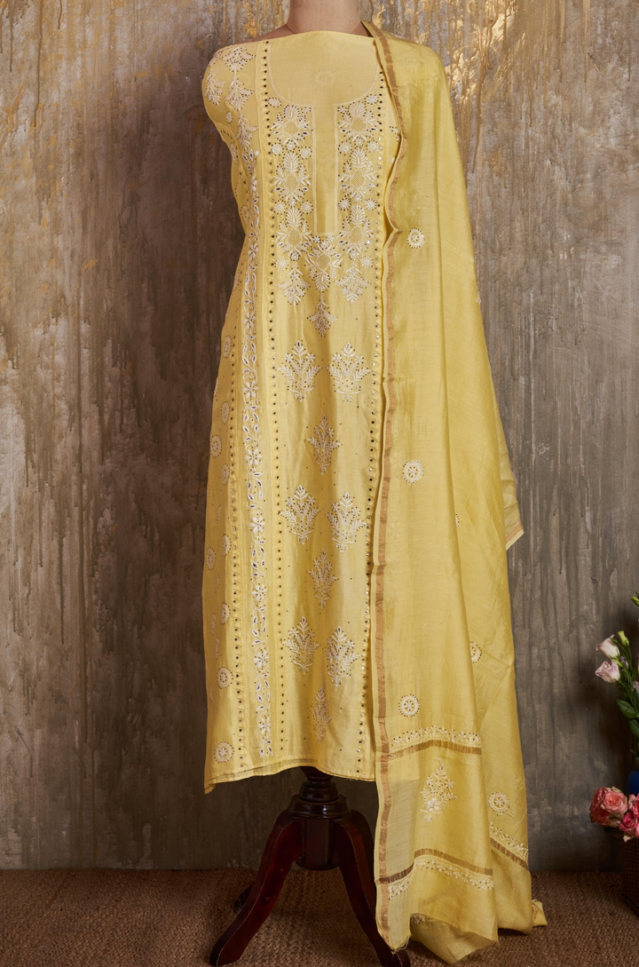 Unstitched Pure Chanderi Kurti