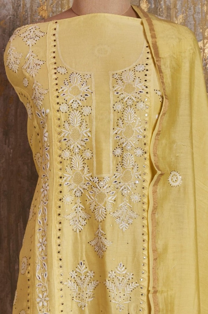 Unstitched Pure Chanderi Kurti