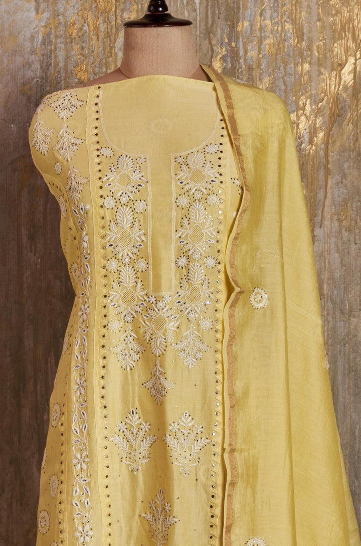 Unstitched Pure Chanderi Kurti