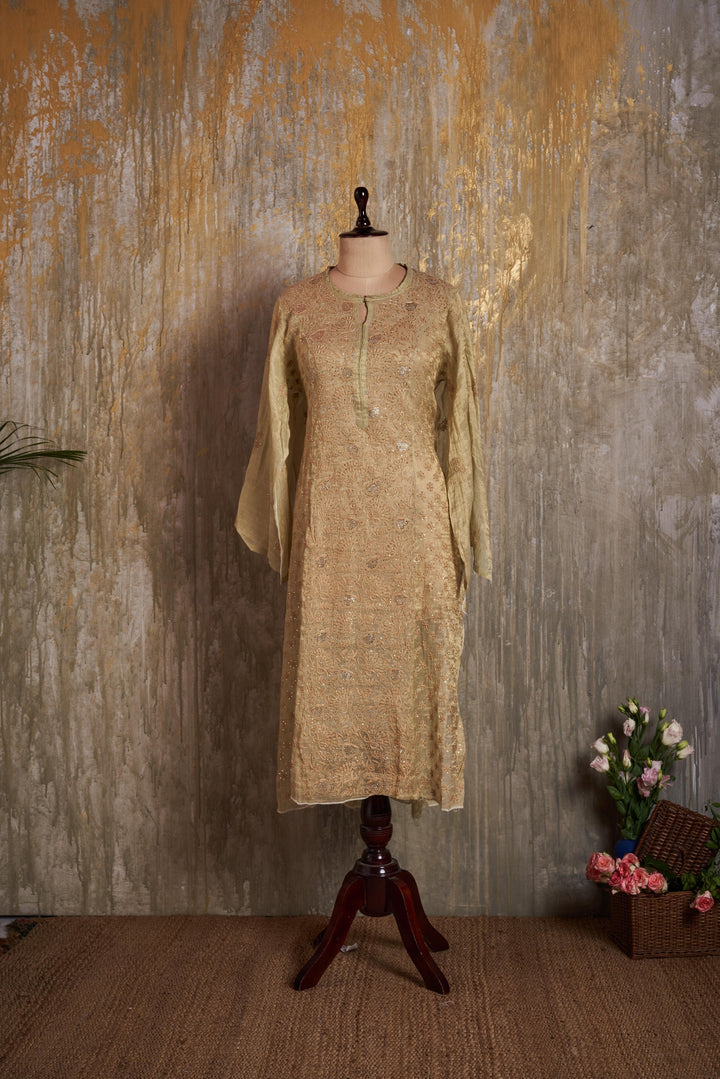 Unstitched Tissue Chanderi Kurti