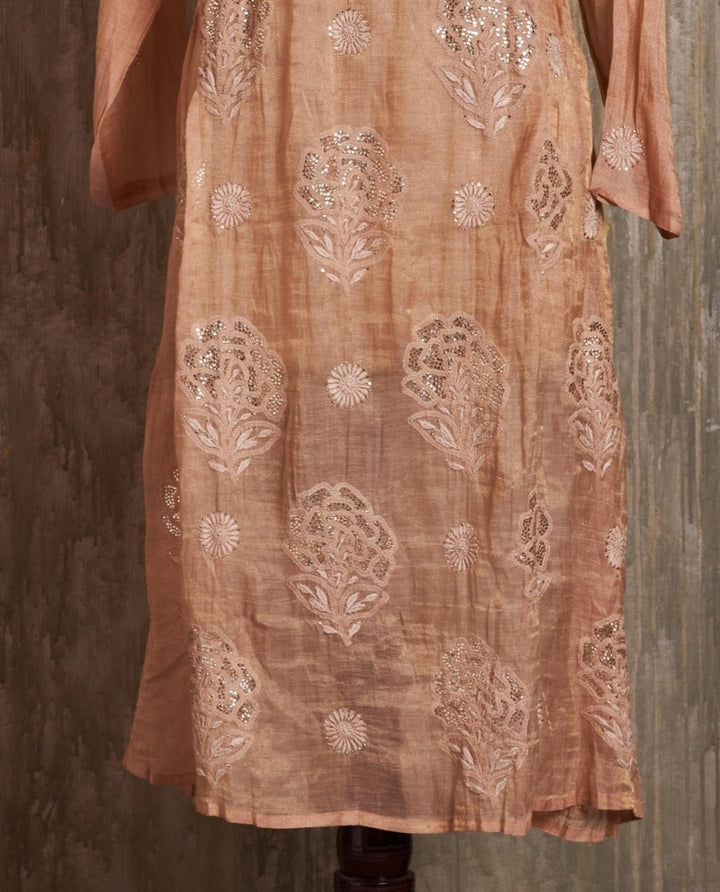 Unstitched Tissue Chanderi Dress