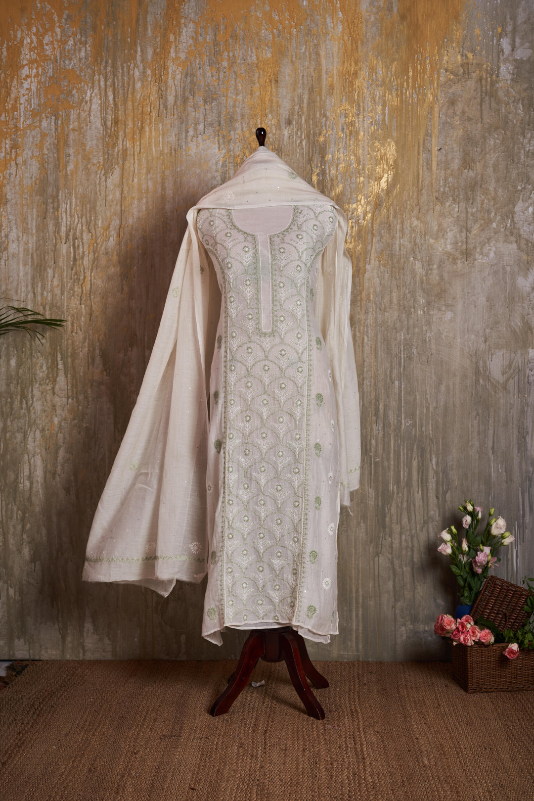 Unstitched Mul Chanderi Kurti