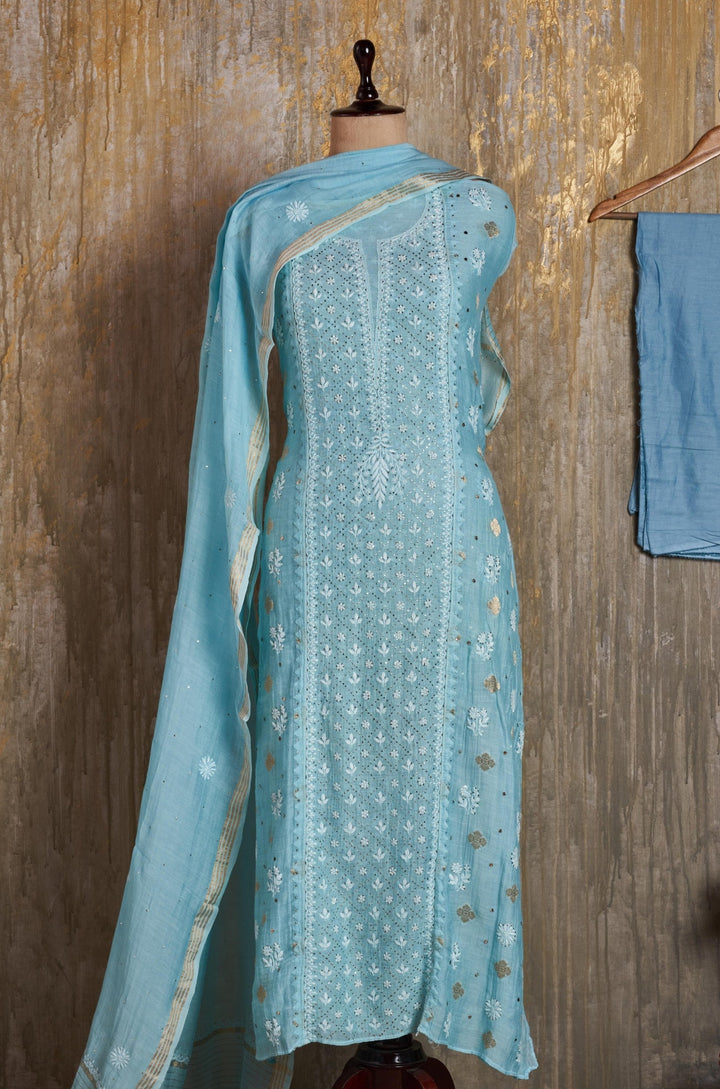 Unstitched Mul Chanderi Set