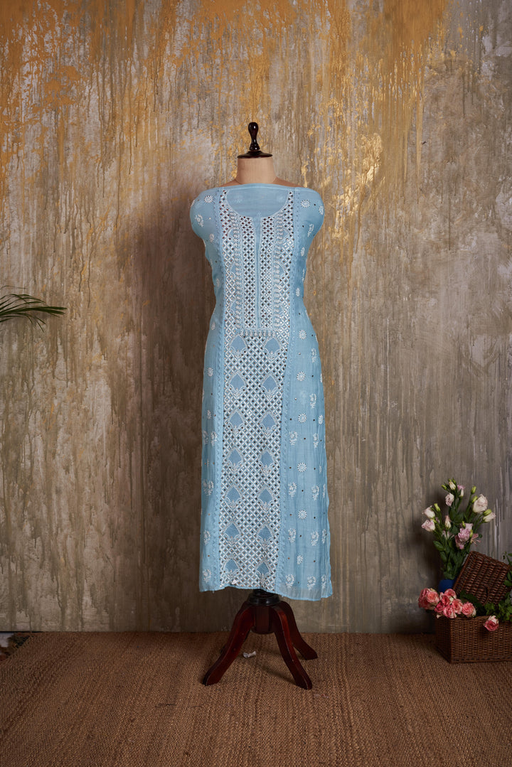 Unstitched Mul Chanderi Dress