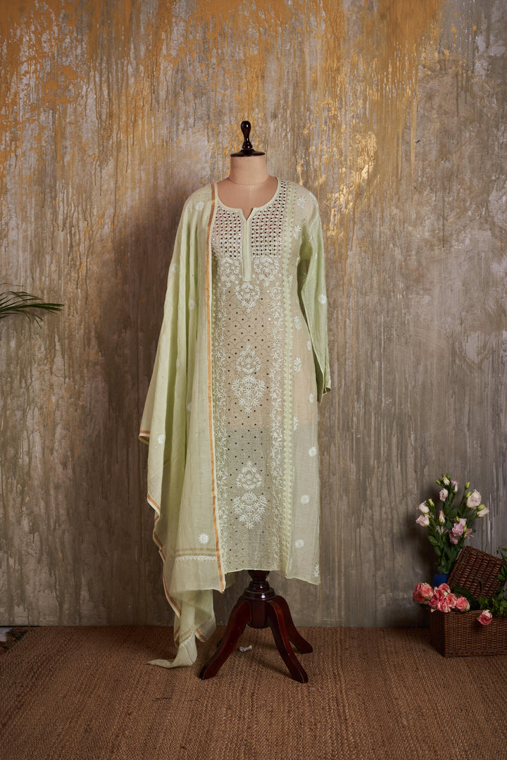 Unstitched Mul Chanderi Kurti