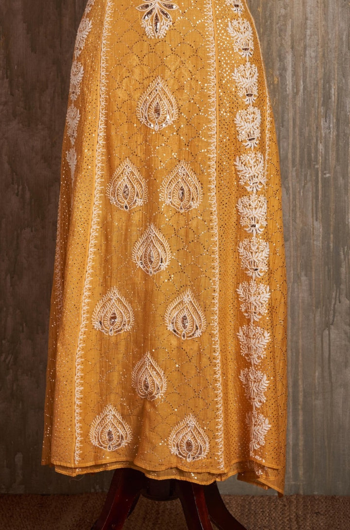 Unstitched Mul Chanderi Dress