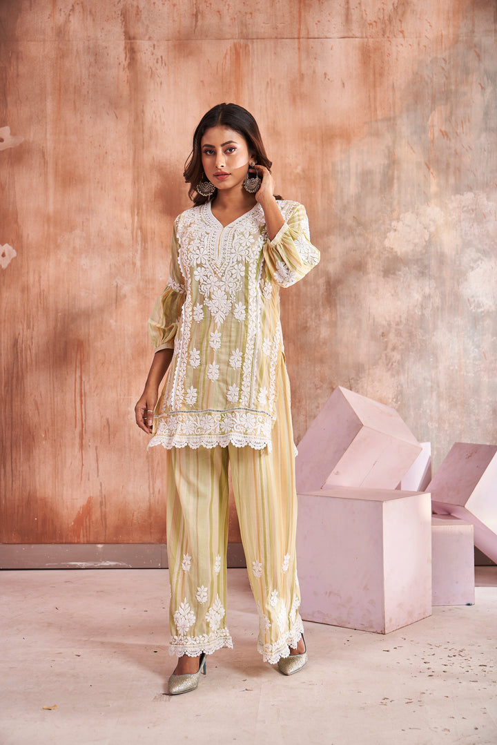 Shifa Chikankari Mul Printed Palazzo Set