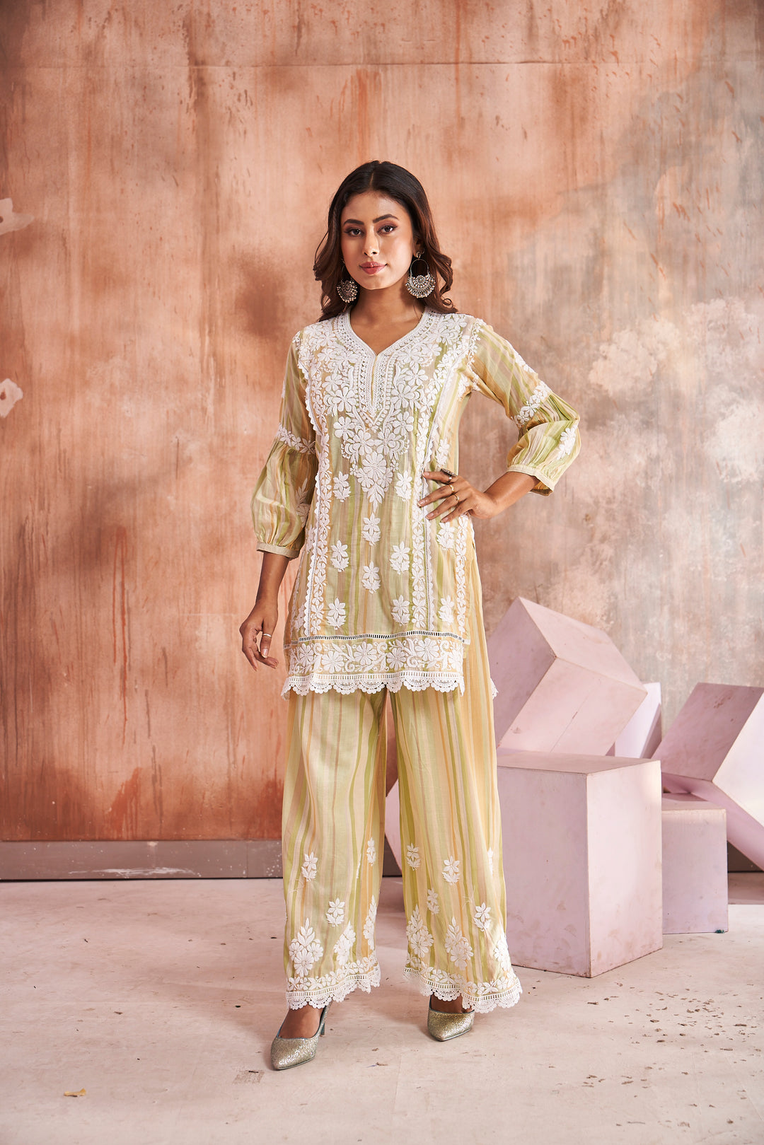 Shifa Chikankari Mul Printed Palazzo Set