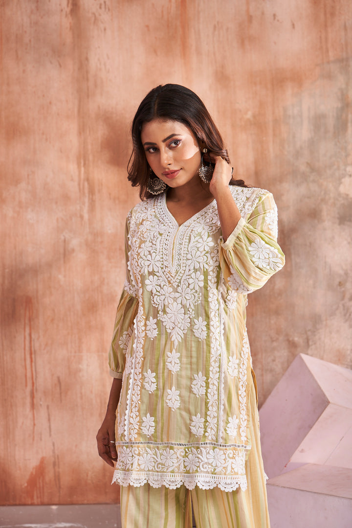 Shifa Chikankari Mul Printed Palazzo Set