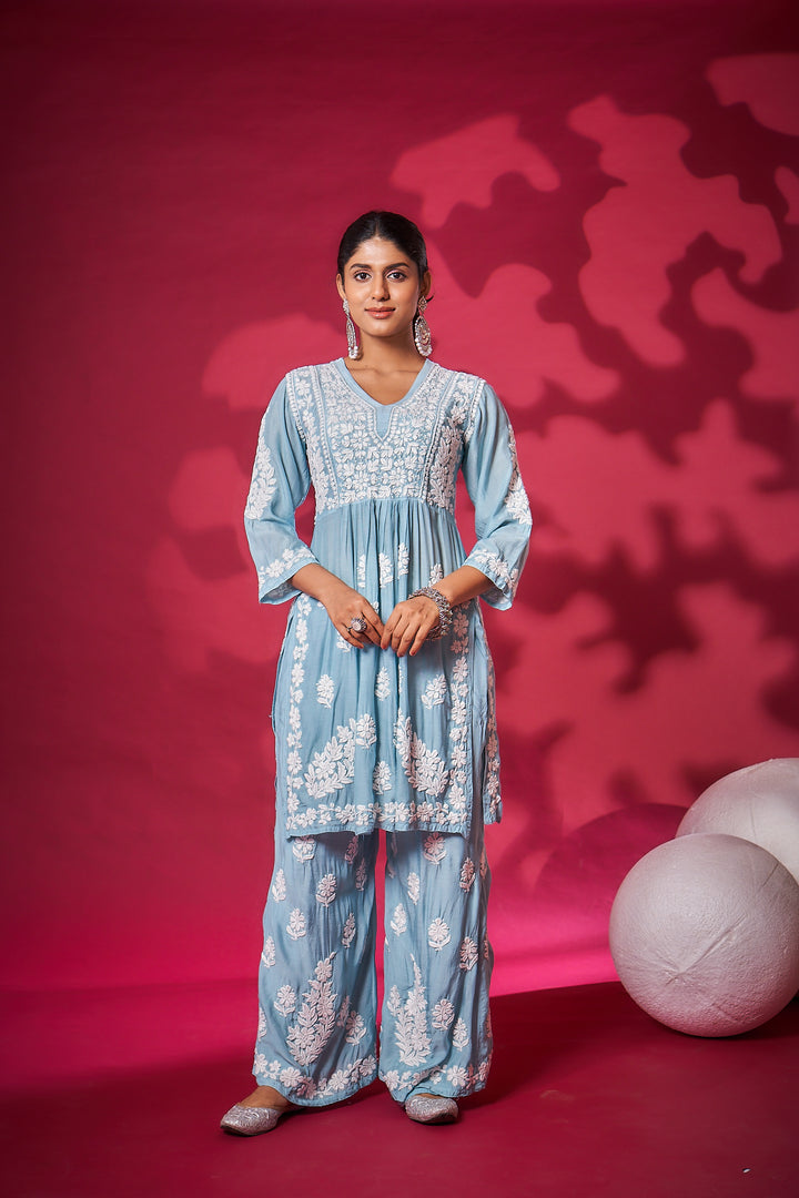 Meerab Muzlin Peplum Style Palazzo Set