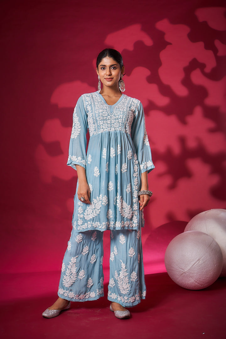 Meerab Muzlin Peplum Style Palazzo Set