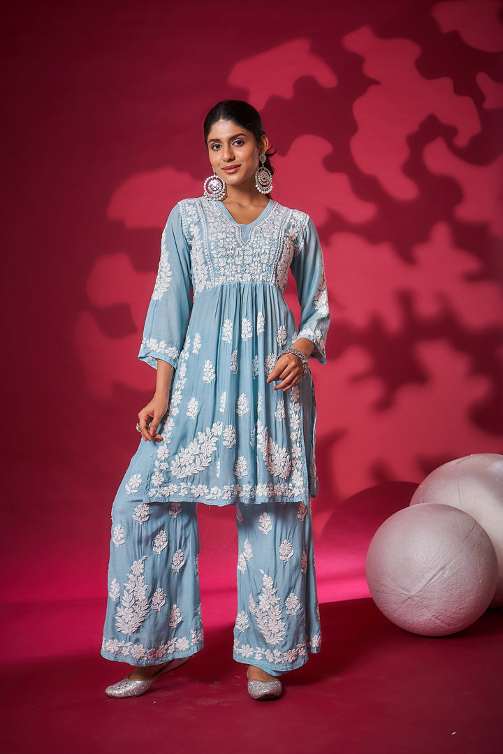 Meerab Muzlin Peplum Style Palazzo Set