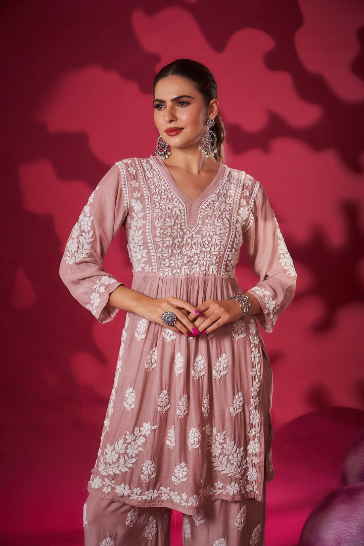 Meerab Muzlin Peplum Style Palazzo Set