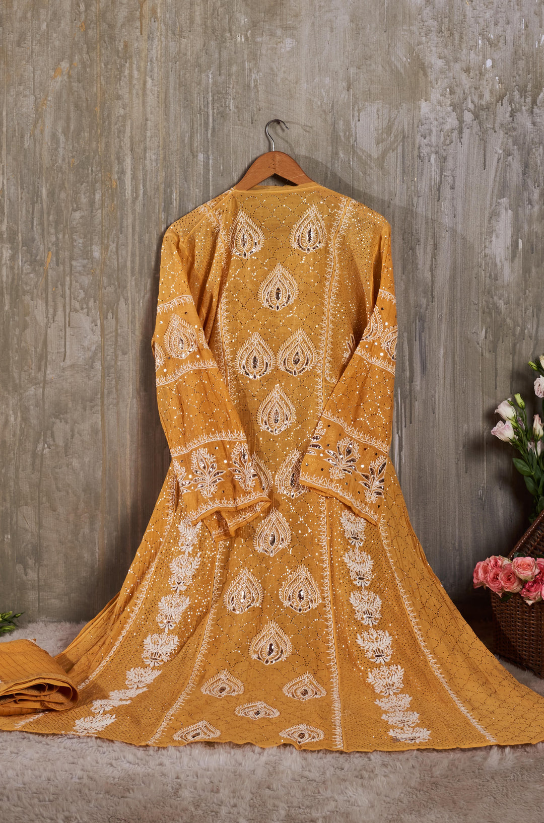 Unstitched Mul Chanderi Dress