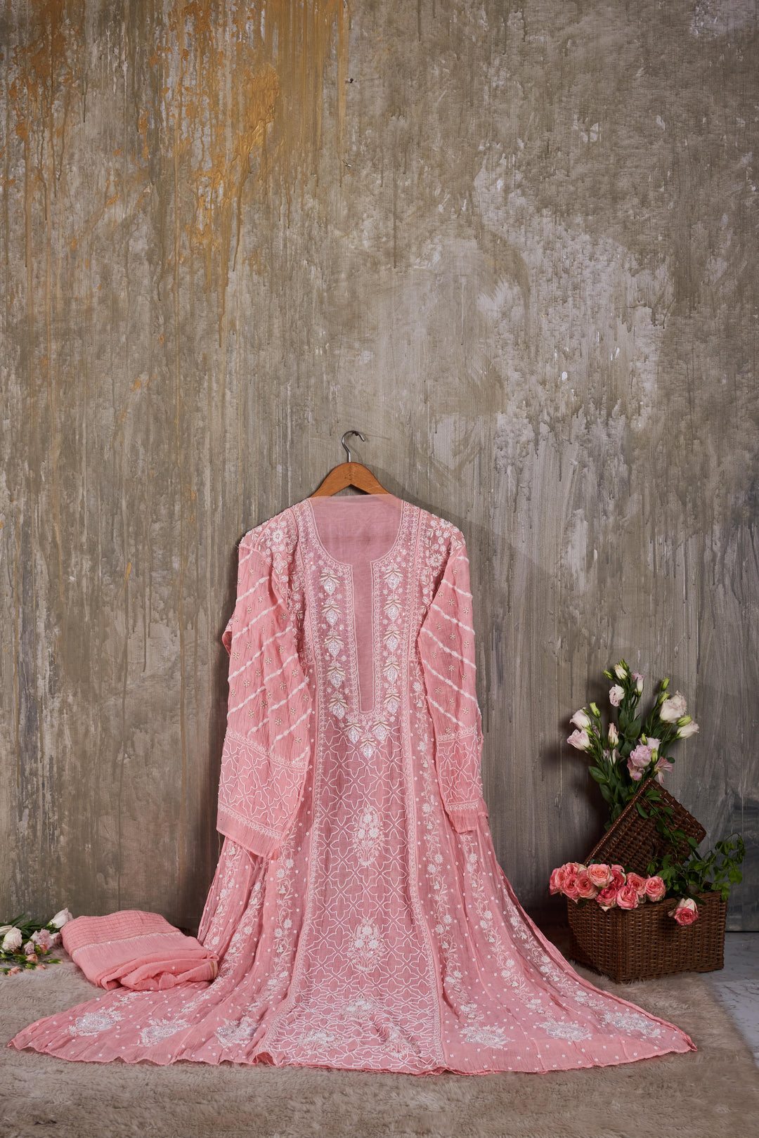 Unstitched Mul Chanderi Dress