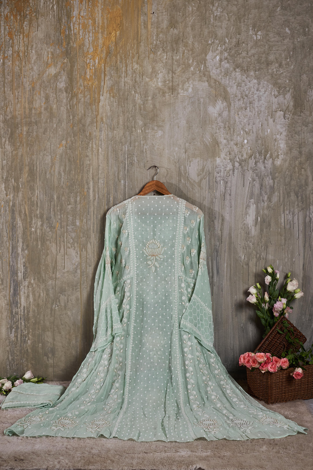 Unstitched Mul Chanderi Dress