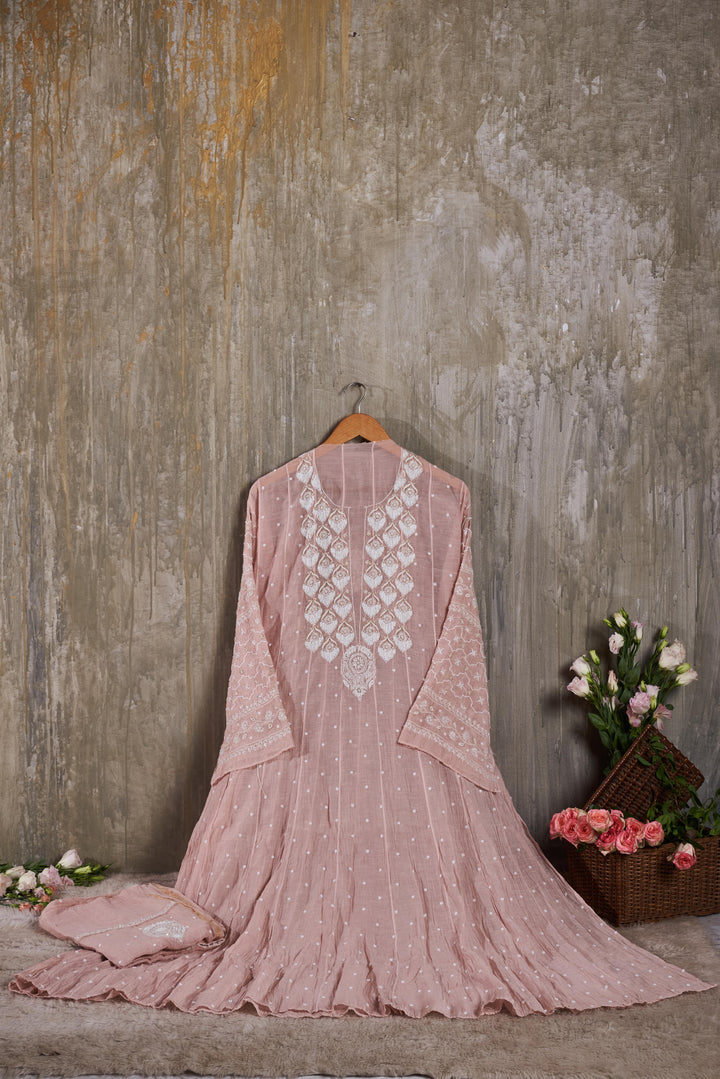 Unstitched Mul Chanderi Dress