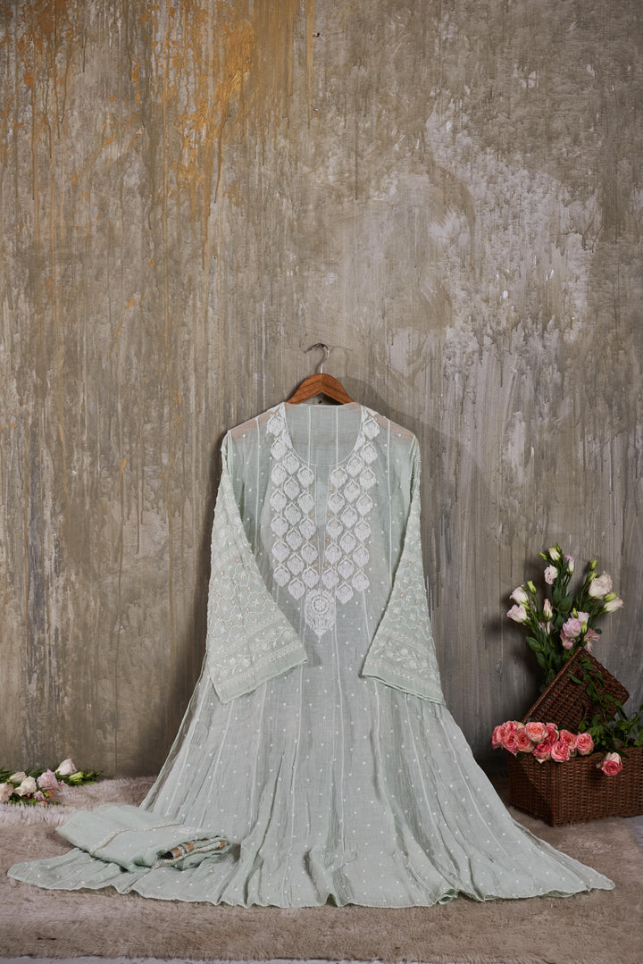 Unstitched Mul Chanderi Dress