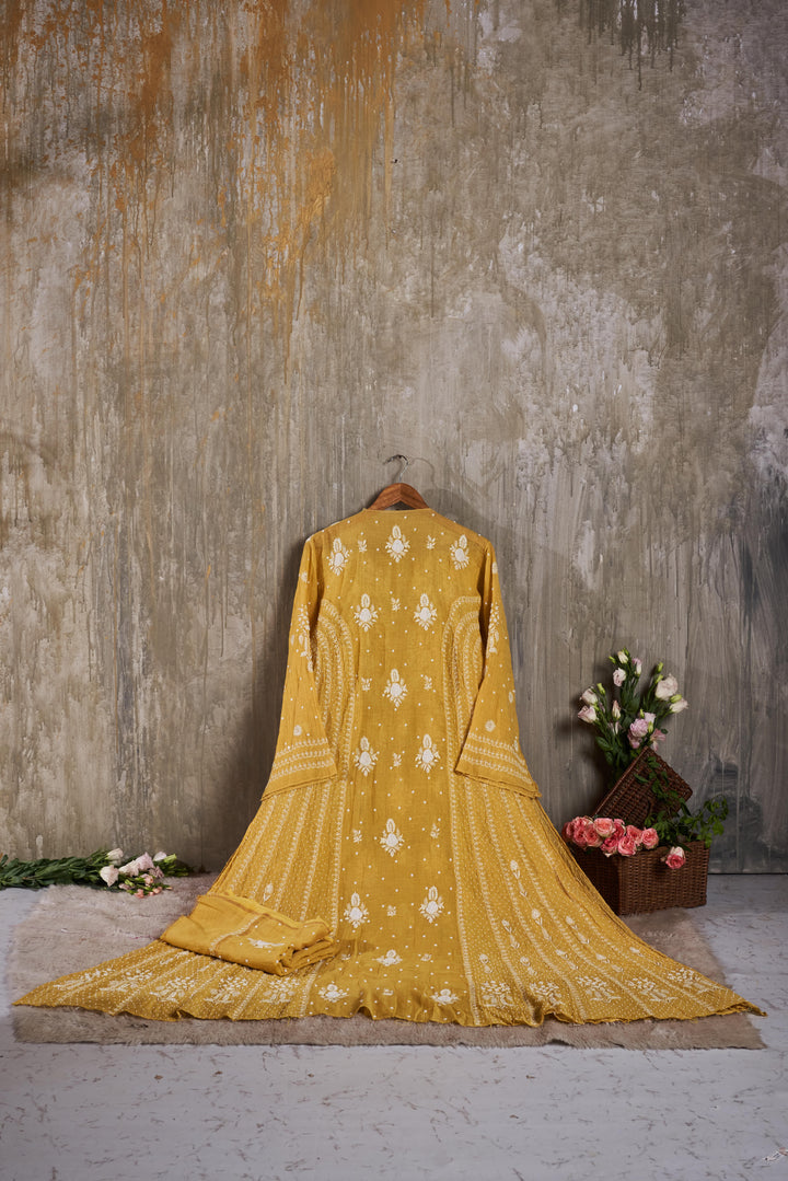 Unstitched Mul Chanderi Dress