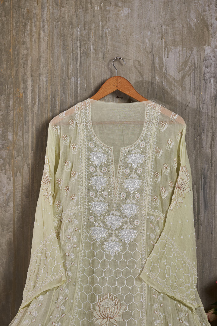 Unstitched Mul Chanderi Dress