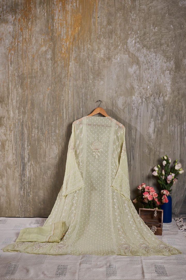 Unstitched Mul Chanderi Dress