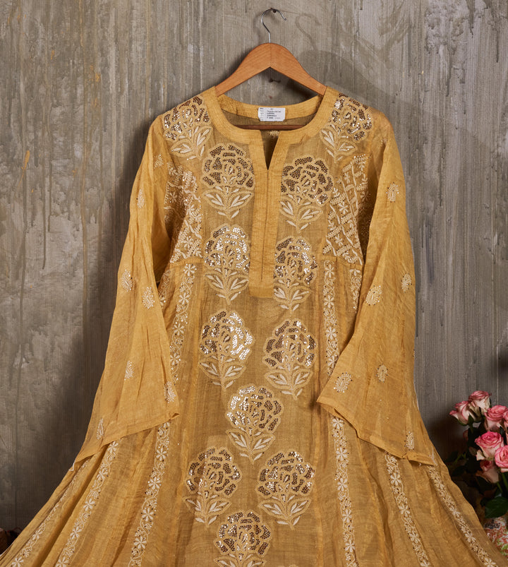 Unstitched Tissue Chanderi Dress