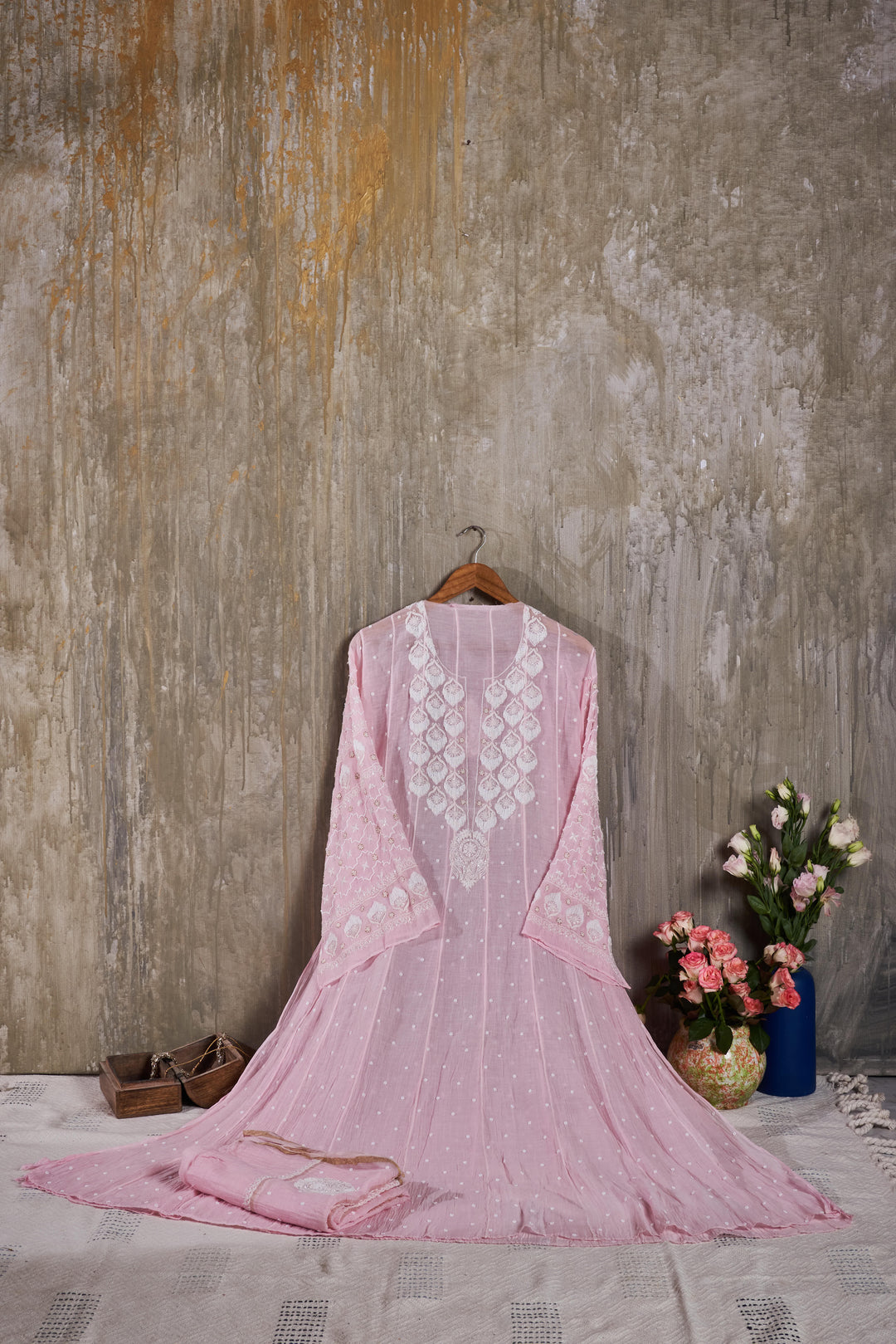 Unstitched Mul Chanderi Dress