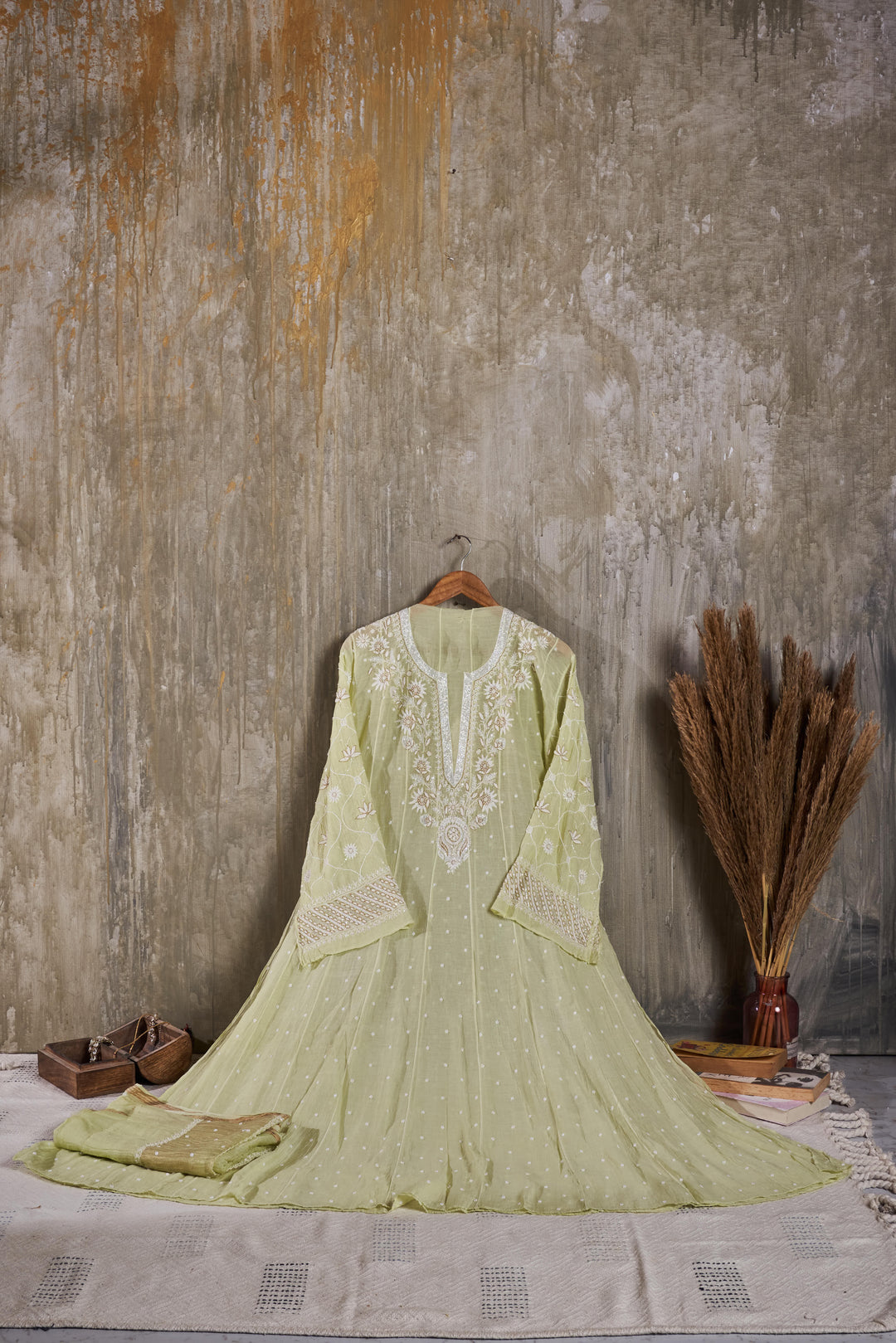 Unstitched Chanderi Anarkali