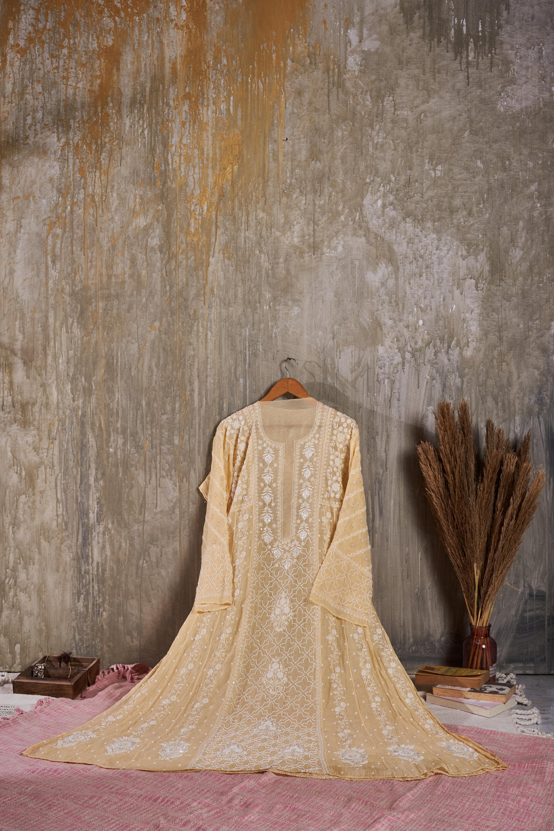 Unstitched Mul Chanderi Dress