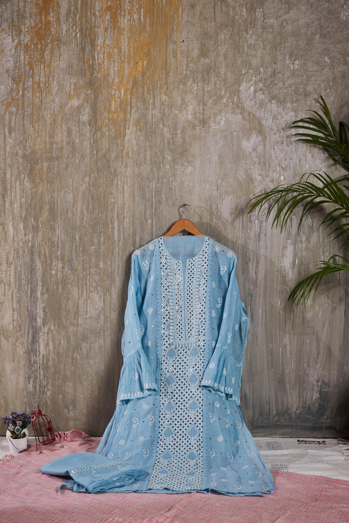 Unstitched Mul Chanderi Dress