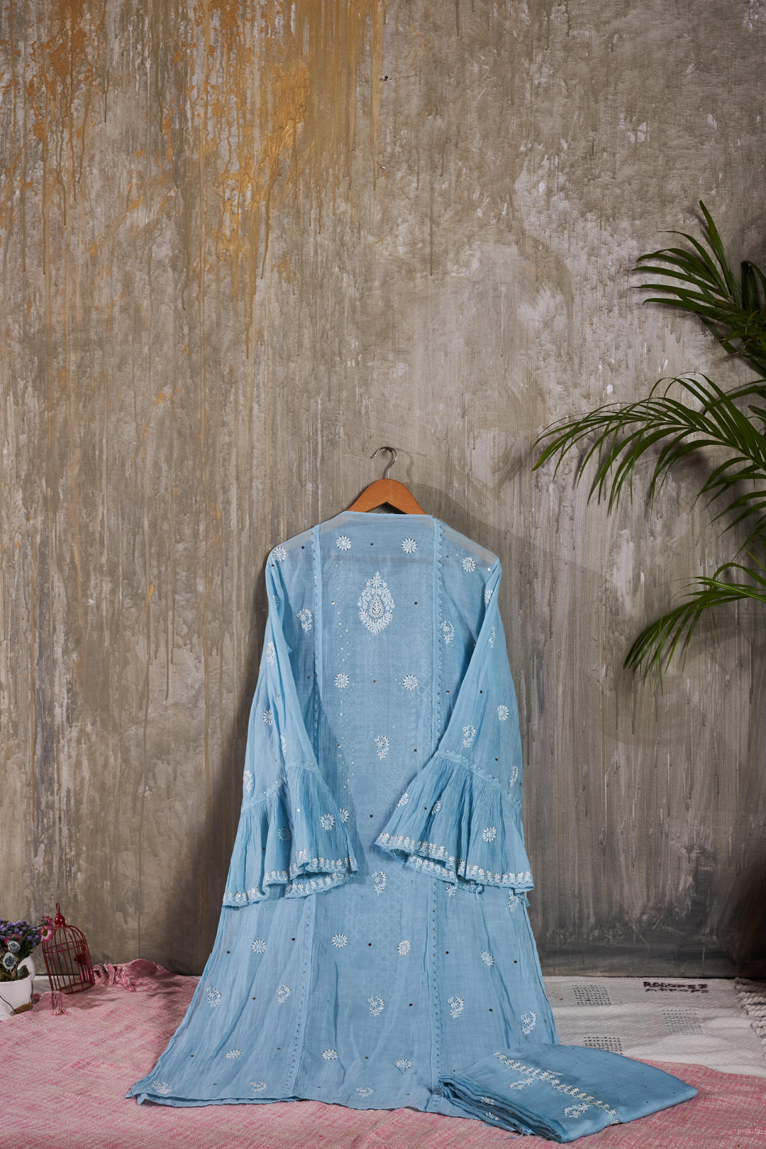 Unstitched Mul Chanderi Dress