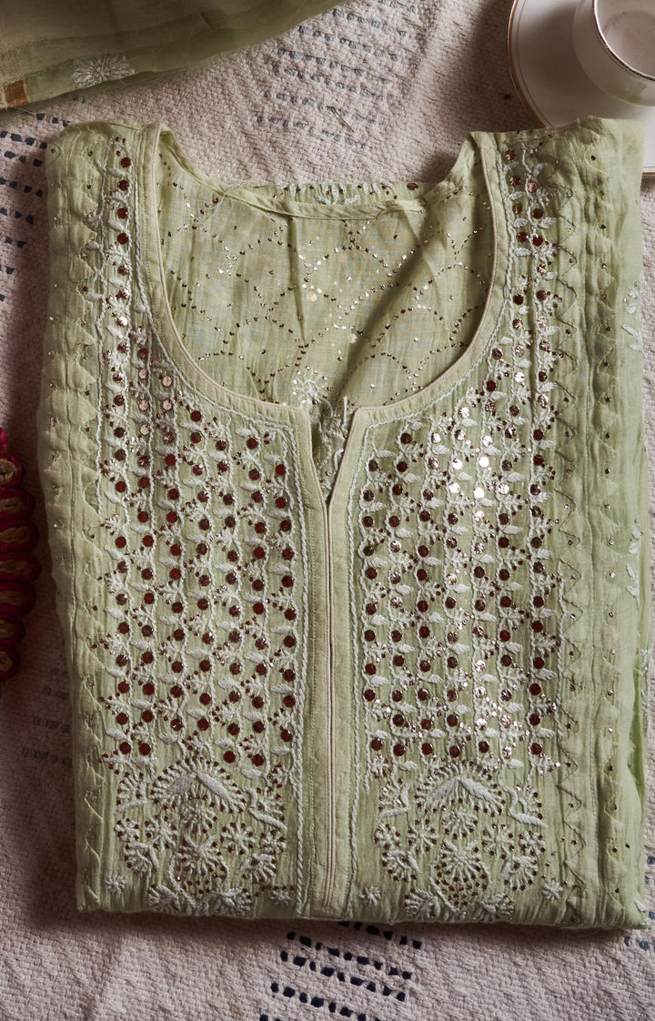 Unstitched Mul Chanderi Kurti