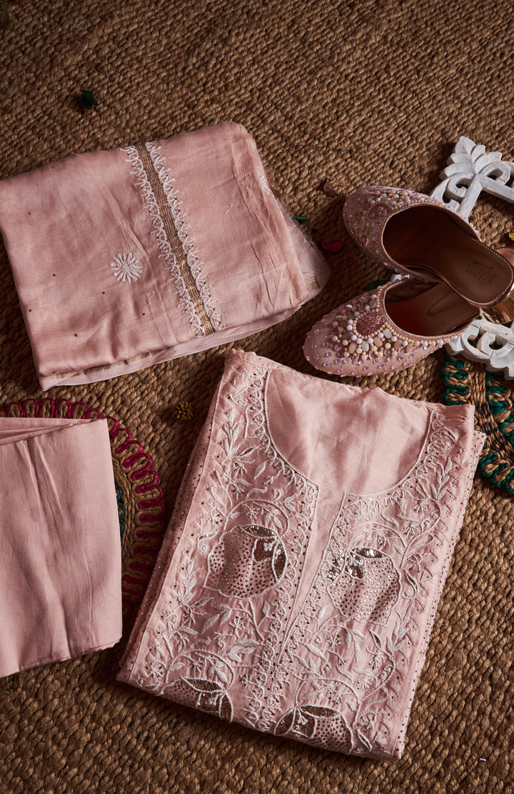 Unstitched Pure Chanderi Set