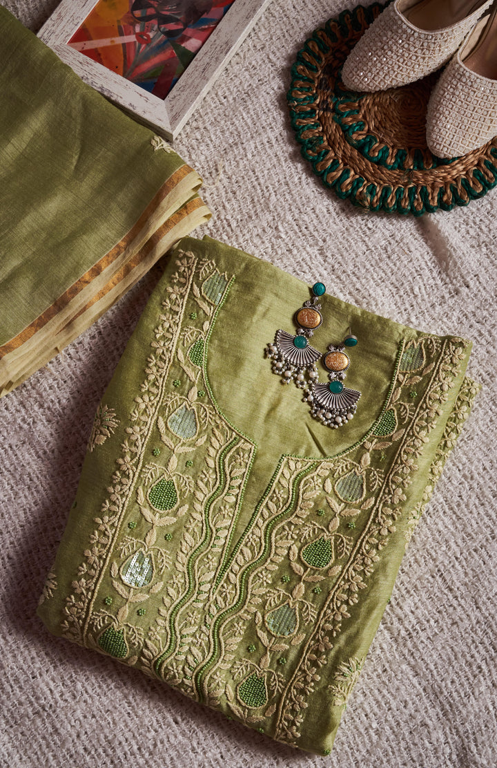 Unstitched Chanderi Kurti