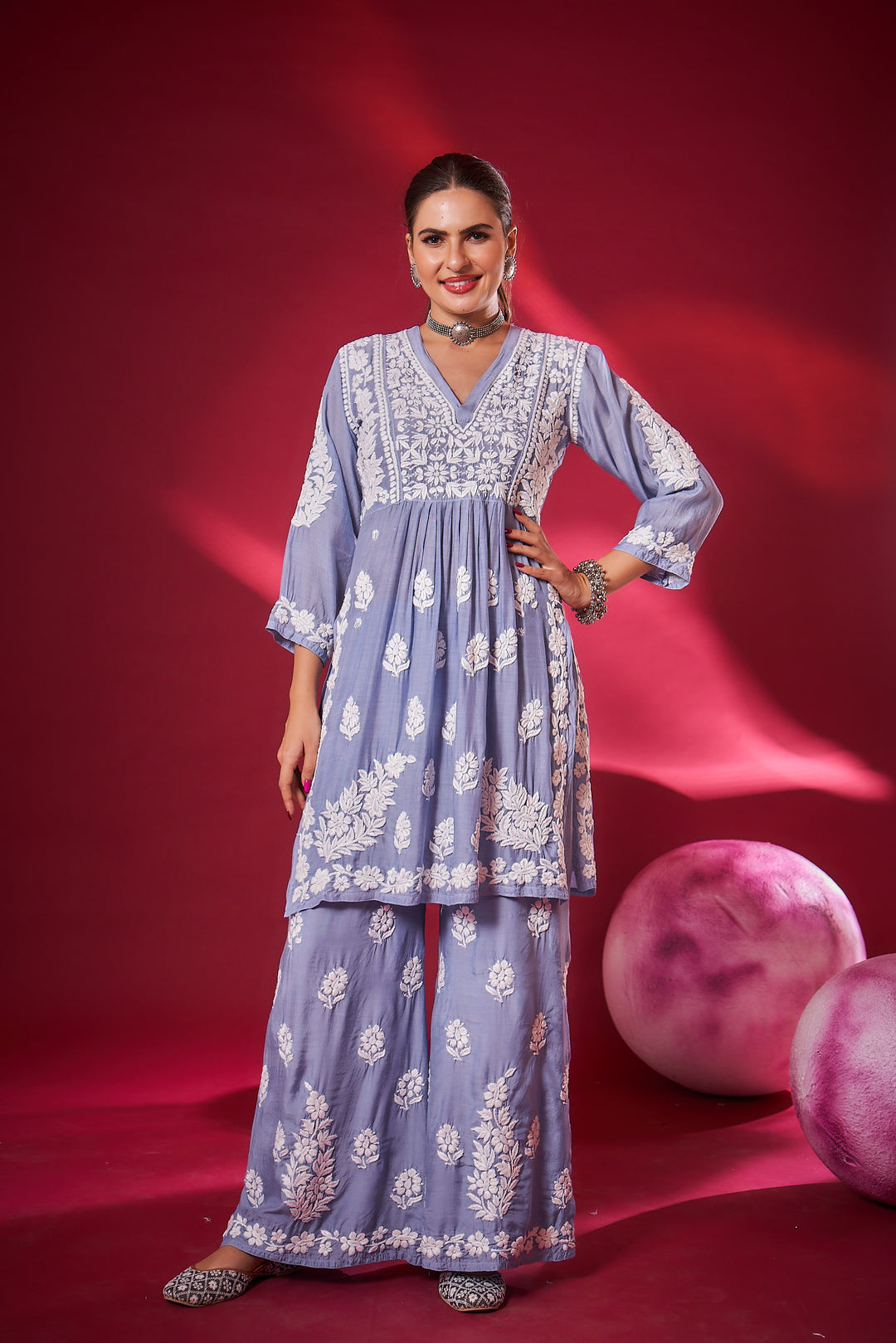 Meerab Muzlin Peplum Style Palazzo Set